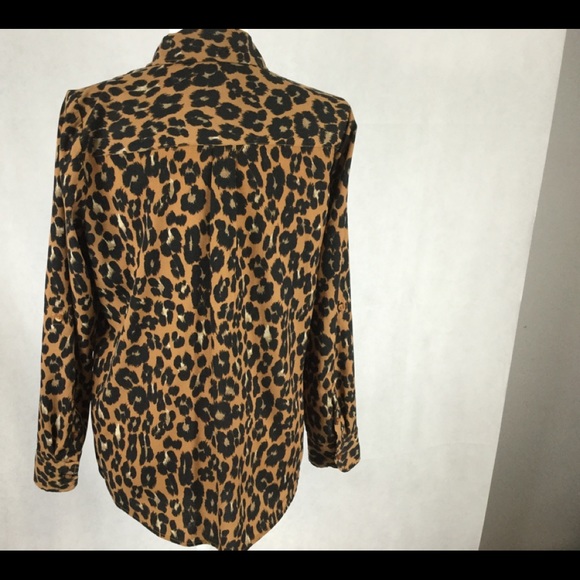Talbots Animal Print Button Down Blouse - Picture 2 of 5